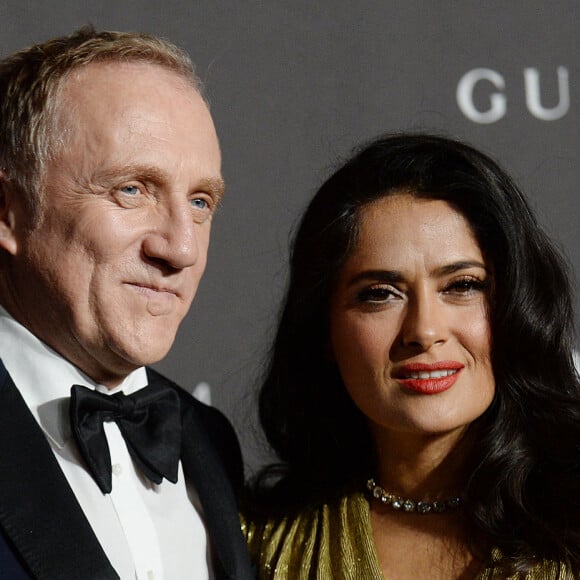 Salma Hayek et son mari François Henri-Pinault à la soirée LACMA Art + Film en l'honneur de Catherine Opie et Guillermo Del Toro présentée par Gucci à Los Angeles, le 3 novembre 2018 