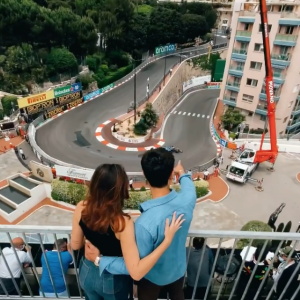 Rachel Legrain-Trapani et Valentin Léonard au GP de Monaco le 23 mai 2021.