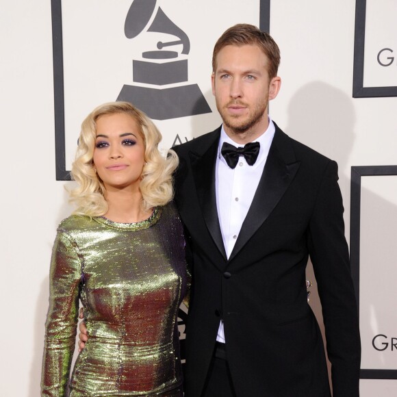 Rita Ora et Calvin Harris à la 56e édition des Grammy Awards à Los Angeles le 26 janvier 2014.