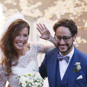 Mariage de Thomas Hollande et de la journaliste Emilie Broussouloux l'église de Meyssac en Corrèze, près de Brive, ville d'Emiie. Le 8 Septembre 2018. © Patrick Bernard-Guillaume Collet / Bestimage