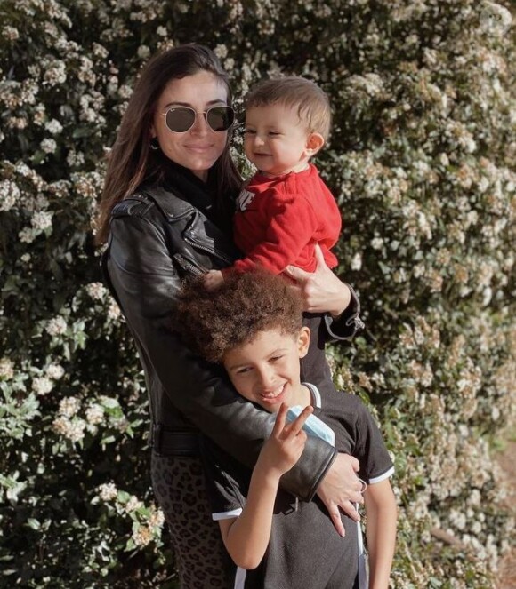 Rachel Legrain-Trapani et ses fils Andrea et Gianni, le 28 mars 2021