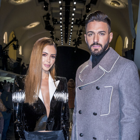 Nabilla Benattia et son compagnon Thomas Vergara - People au défilé de mode Haute-Couture printemps-été 2019 "Jean Paul Gaultier" à Paris. Le 23 janvier 2019 © Olivier Borde / Bestimage 