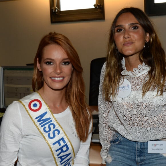 Maëva Coucke et Joyce Jonathan - 14e édition du Charity Day dans la salle des marchés de la société de courtage Aure BGC. Le 11 septembre 2018. © Veeren/Bestimage