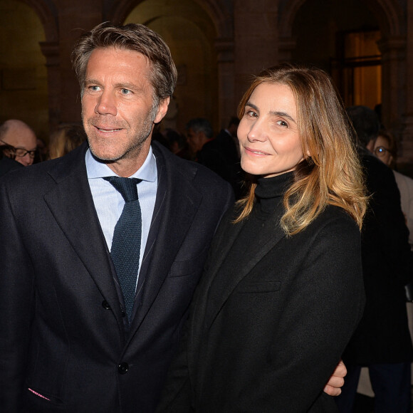 Le prince Emmanuel-Philibert de Savoie et sa femmme Clotilde Courau lors de la cérémonie d'installation de F.Mitterrand à l'académie des Beaux-Arts à Paris. © Veeren/Bestimage