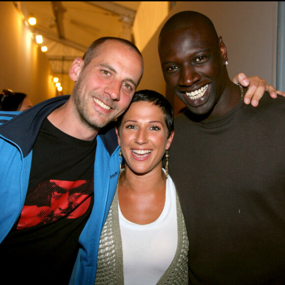 Omar et Fred et Diam's - Plateau du "Grand Journal" de Canal à La Croisette de Cannes au 60e Festival 