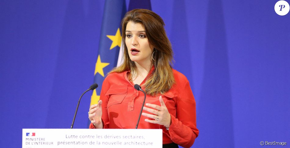 Marlène Schiappa - Conférence de presse sur la lutte contre les dérives sectaires, place Beauvau à Paris. Le 20 mai 2021. © Agence / Panoramic / Bestimage