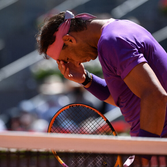 Rafael Nadal (Esp) lors du tournoi de tennis Mutua Madrid Open Tennis 2021 le 7 mai 2021. © Antoine Couvercelle / Panoramic / Bestimage 