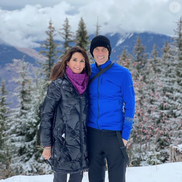 Zinédine Zidane et son épouse Véronique en vacances à la montagne. Décembre 2020.