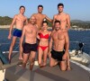 Zinédine Zidane pose avec sa femme Véronique et leurs quatre fils, Elyaz, Enzo, Théo et Luca au cours de vacances en famille à Ibiza. Instagram, le 5 juillet 2019.
