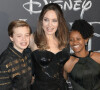 Angelina Jolie et ses enfants Shiloh Nouvel Jolie-Pitt, Zahara Marley Jolie-Pitt - Première de "Maléfique : Le pouvoir du Mal" à Rome.