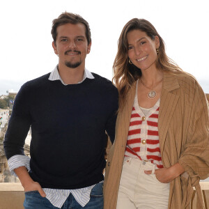 Exclusif - Laury Thilleman et son mari Juan Arbelaez - Présentation de la nouvelle collection de Haute Joaillerie "Valérie Messika by Kate Moss" à l'hôtel de Crillon à Paris, lors de la fashion week. © Veeren / Bestimage