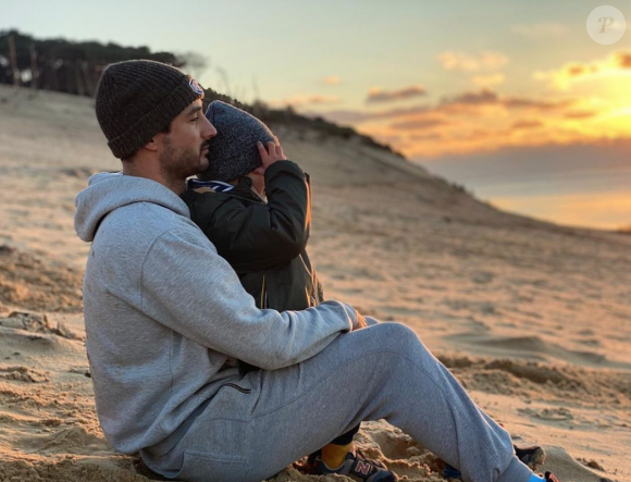 Jérémy Frérot et son fils Lou en janvier 2021.