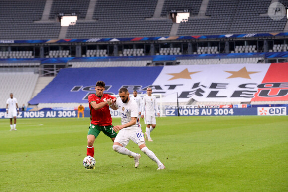 Karim Benzema lors du match amical de préparation à l'Euro 2021 France - Bulgarie au Stade de France le 8 juin 2021. © Philippe Lecoeur / Panoramic / Bestimage