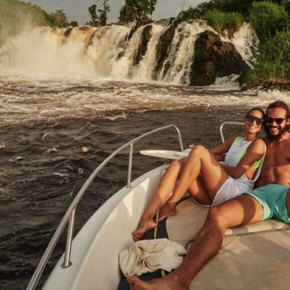 Joakim Noah et sa fiancée Lais Ribeiro au Cameroun. Juin 2021.