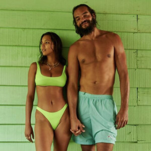 Joakim Noah et sa fiancée Lais Ribeiro au Cameroun. Juin 2021.