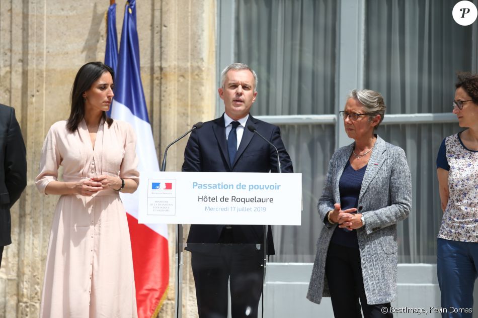 François de Rugy, Elisabeth Borne, Emmanuelle Wargon, Brune Poirson - Passation de pouvoir entre François de Rugy, ministre démissionnaire de la Transition Ecologique et Solidaire et Elisabeth Borne, nouvelle ministre de la Transition écologique et solidaire, chargée des Transports. Le e 17 juillet 2019 à Paris. © Kevin Domas / Panoramic / Bestimage 17/07/2019 - Paris
