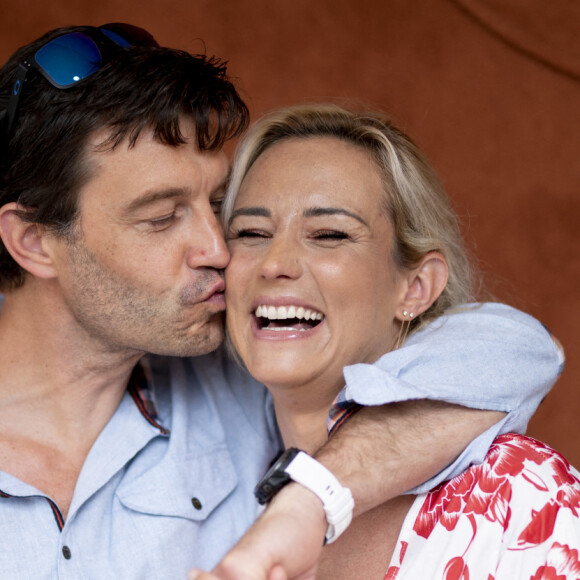 Elodie Gossuin et son mari Bertrand Lacherie au village lors des internationaux de France à Roland Garros le 12 juin 2021. © JB Autissier / Panoramic / Bestimage