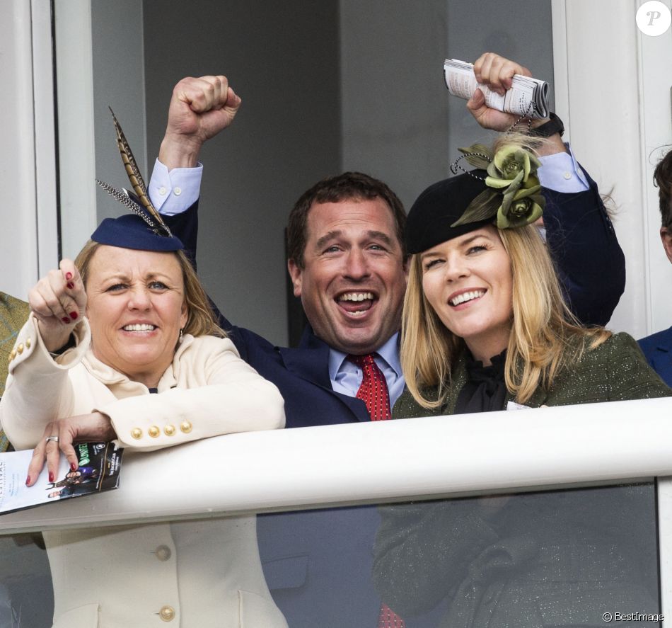 Peter Phillips, Autumn Phillips au Festival de Cheltenham à l'hippodrome de Cheltenham, Cheltenham, 10 mars 2020