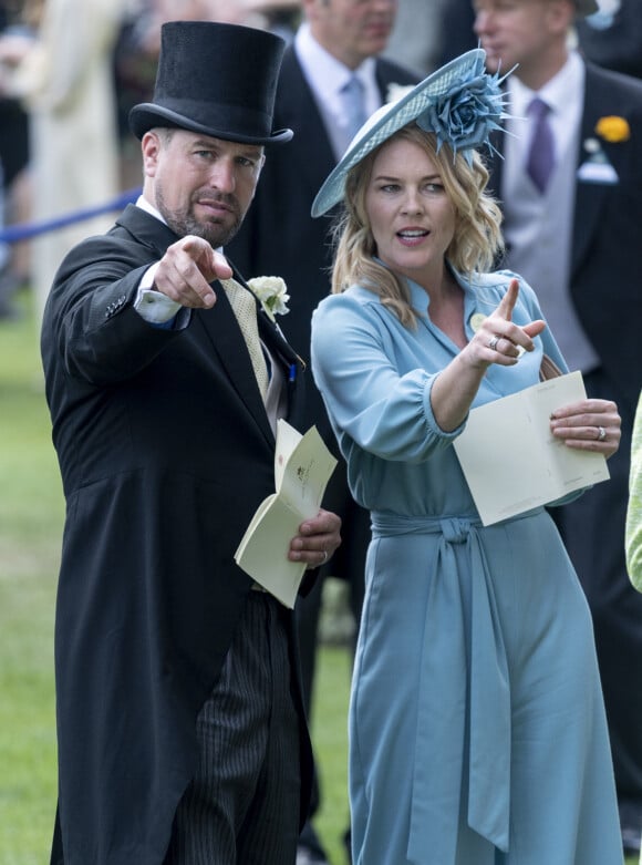 Peter Phillips et sa femme Autumn Phillips - La famille royale d'Angleterre lors du Royal Ascot. Le 22 juin 2019
