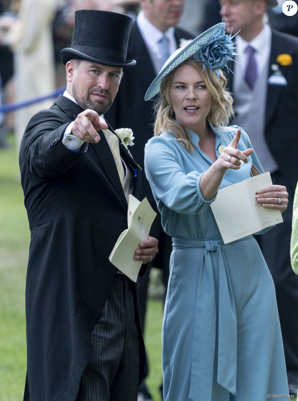 Peter Phillips et sa femme Autumn Phillips - La famille royale d'Angleterre lors du Royal Ascot. Le 22 juin 2019