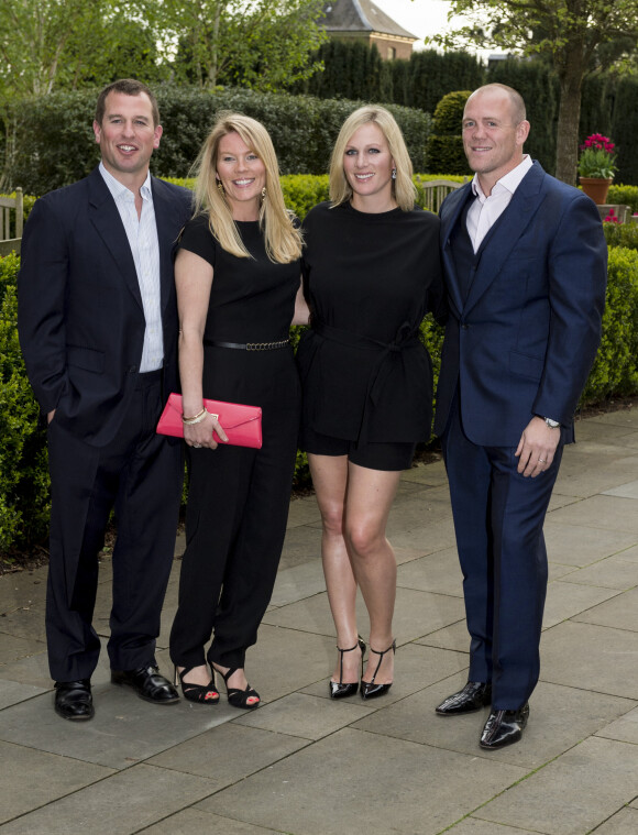 Peter Phillips, Autumn Phillips, Zara Phillips (Zara Tindall) et son mari Mike Tindall assistent à une compétition de golf à Londres Le 08 mai 2015