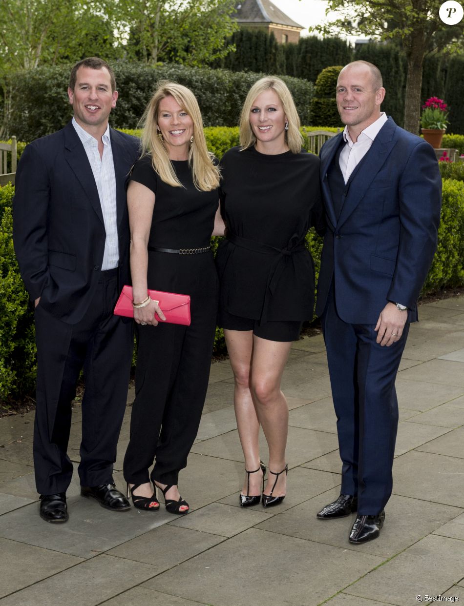 Peter Phillips, Autumn Phillips, Zara Phillips (Zara Tindall) et son mari Mike Tindall assistent à une compétition de golf à Londres Le 08 mai 2015