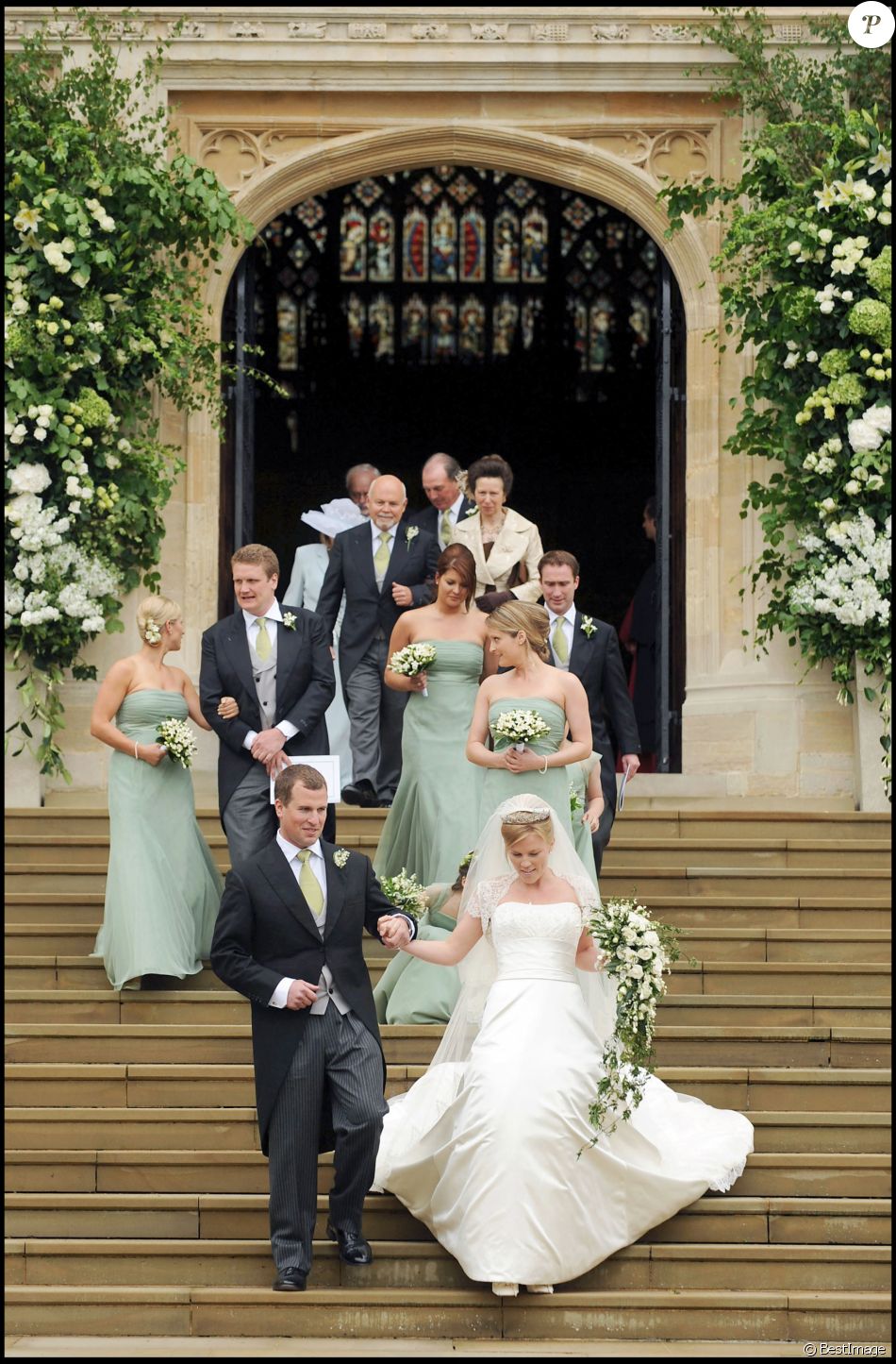 Mariage de Peter Phillips et Autumn Kelly à Windsor en 2008.