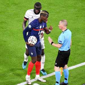 Paul Pogba et Antonio Rudiger lors du match de l'Euro 2021 opposant l'Allemagne à la France au stade Allianz Arena à Munich, Allemagne. La France a gagné 1-0. © Anthony Bibard/Panoramic/Bestimage 