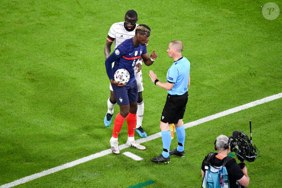 Paul Pogba et Antonio Rudiger lors du match de l'Euro 2021 opposant l'Allemagne à la France au stade Allianz Arena à Munich, Allemagne. La France a gagné 1-0. © Anthony Bibard/Panoramic/Bestimage 