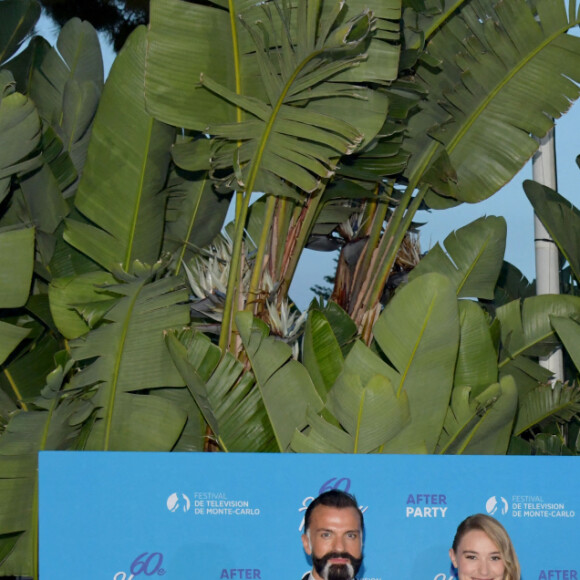 Julien Fournie, Déborah François (habillée par Julien Fournié), Bruno Sanches, Mélanie Page et Guillaume Labbe durant l'After Party au Monte Carlo Beach après la soirée d'ouverture du 60eme Festival de Télévision de Monte-Carlo à Roquebrune Cap Martin, le 18 juin 2021. © Bruno Bébert/Bestimage 