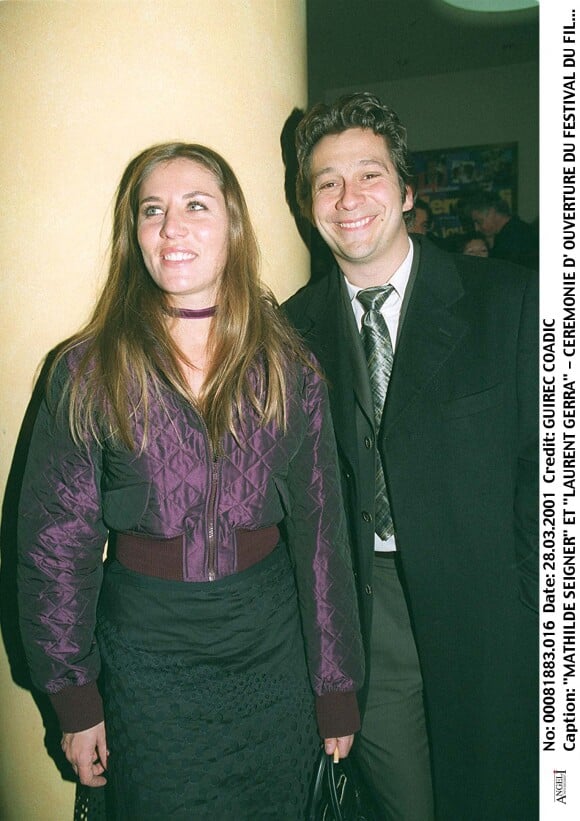 Laurent Gerra et Mathilde Seigner - Cérémonie d'ouverture du festival du film de Paris en 2001. 