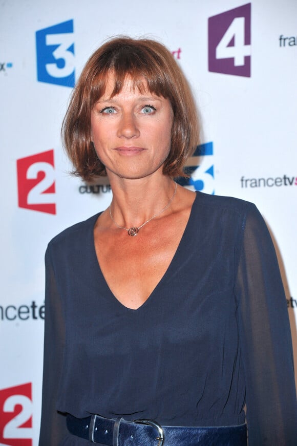 Carole Gaessler - Conférence de presse de rentrée de France Télévisions au Palais de Tokyo à Paris, le 26 août 2014.
