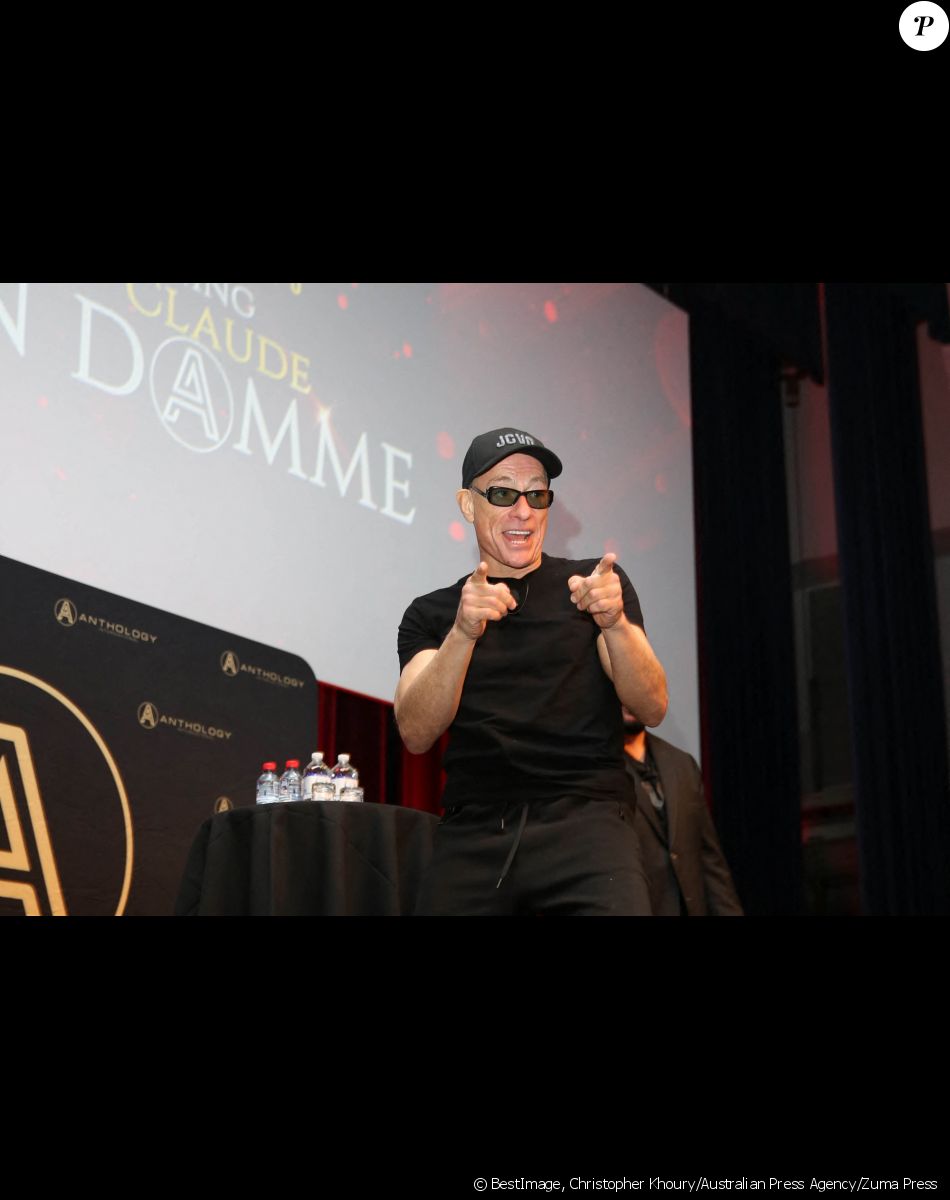 Jean-Claude Van Damme lors d'une soirée JCVD lors de sa tournée australienne au Wesley Conference Centre de Sydney, Australie, le 6 mars 2020. © Christopher Khoury/Australian Press Agency/Zuma Press/Bestimage