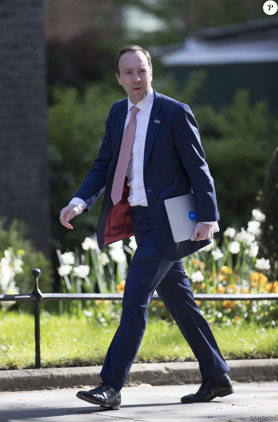 Epidémie de Coronavirus (Covid-19) - Le ministre de la Santé, Matt Hancock, arrive à Downing Street, à Londres, en Angleterre, pour assister au briefing quotidien COVID-19 du gouvernement le 21 avril 2020.