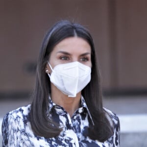 La reine Letizia d'Espagne lors de la cérémonie d'ouverture du "World Blindness Summit Madrid 2021" à Madrid. 