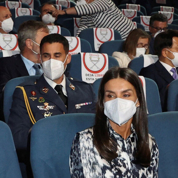 La reine Letizia d'Espagne lors de la cérémonie d'ouverture du "World Blindness Summit Madrid 2021" à Madrid. Le 28 juin 2021