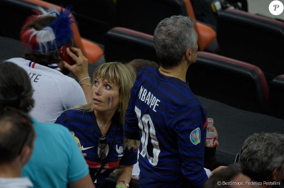 Nagui et sa femme Mélanie Page ont assisté au 8e de finale de l'Euro opposant la France à la Suisse au stade Arena Nationala. Bucarest, le 28 juin 2021. © Federico Pestellini / Panoramic / Bestimage