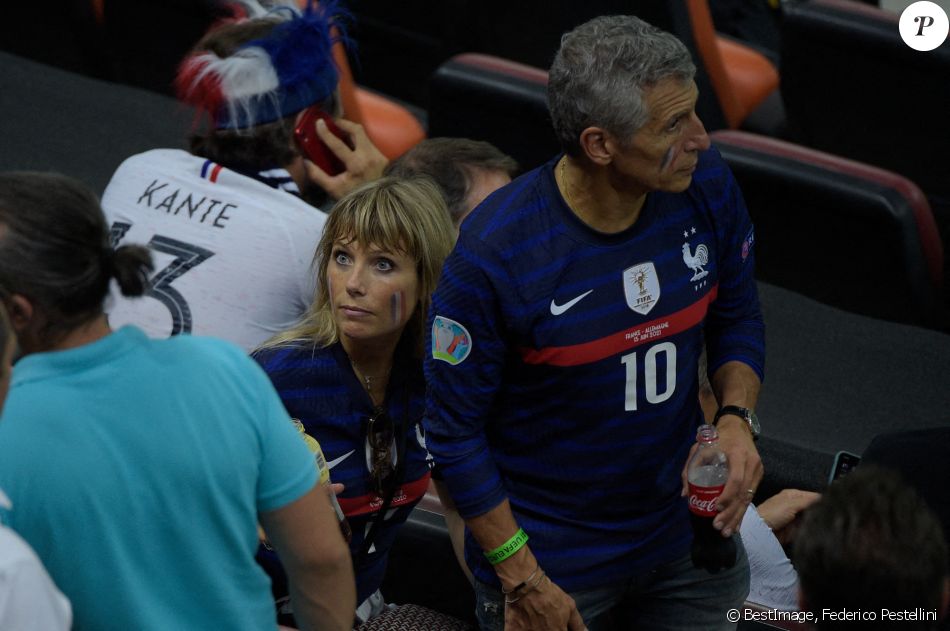 Nagui et sa femme Mélanie Page ont assisté au 8e de finale de l'Euro opposant la France à la Suisse au stade Arena Nationala. Bucarest, le 28 juin 2021. © Federico Pestellini / Panoramic / Bestimage