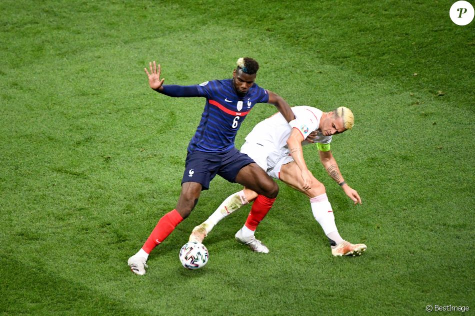 Paul Pogba lors du 8e de finale de l'Euro 2020 opposant la France à la Suisse au stade Arena Nationala. Bucarest, le 28 juin 2021. © Anthony Bibard / FEP/Panoramic / Bestimage