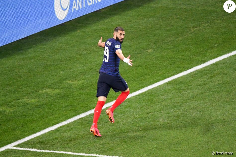 Karim Benzema lors du 8e de finale de l'Euro 2020 opposant la France à la Suisse au stade Arena Nationala. Bucarest, le 28 juin 2021. © Anthony Bibard / FEP/Panoramic / Bestimage