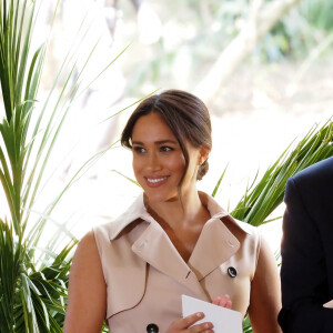 Meghan Markle, duchesse de Sussex, et le prince Harry, duc de Sussex, lors de la réception "Creative Industries and Business" à Johannesburg. Le 2 octobre 2019