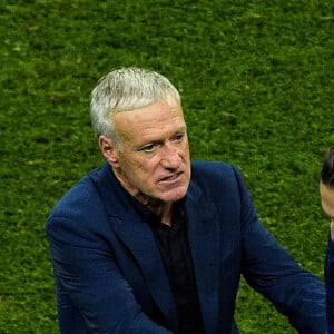 Didier Deschamps et Adrien Rabiot - Match de football de l'Euro 2020 : La France s'incline devant la Suisse après les tirs au but au stade Arena Nationala à Bucarest le 28 juin 2021. © Federico Pestellini / Panoramic / Bestimage