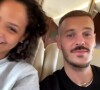 M.Pokora et sa femme Christina Milian dans un jet-privé, direction la Corse. Le 30 juin 2021.