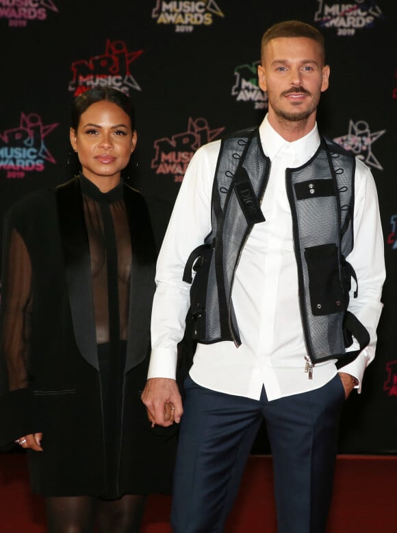 Christina Milian enceinte et son compagnon Matt Pokora (M. Pokora) à la 21ème édition des NRJ Music Awards au Palais des festivals à Cannes le 9 novembre 2019. 