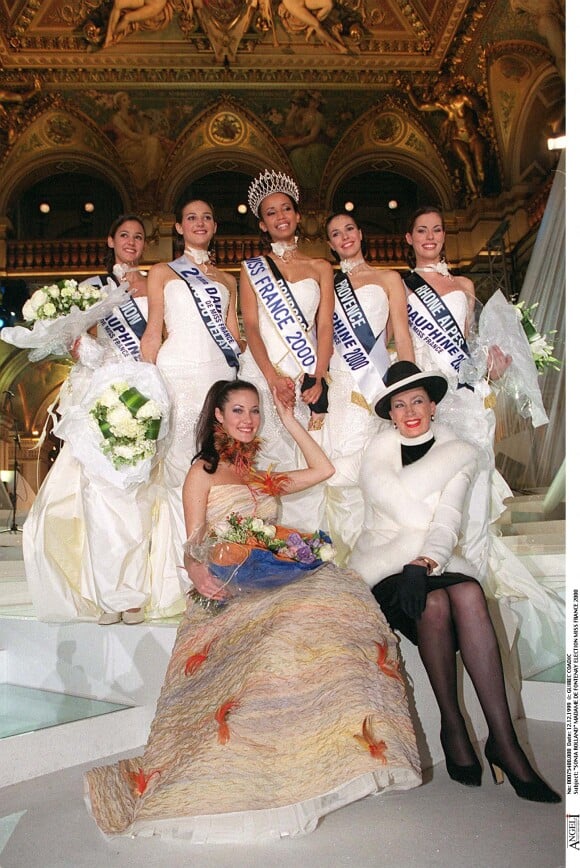 Sonia Rolland et ses quatre dauphines, Geneviève de Fontenay et Mareva Galanter - Miss France 2000