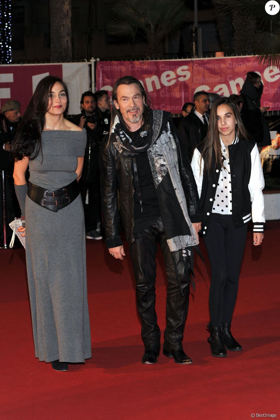 Florent Pagny, sa femme Azucena Pagny et leur fille Ael - 15eme edition des NRJ Music Awards au Palais des Festivals a Cannes le 14 decembre 2013.