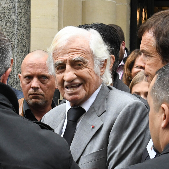 Jean-Paul Belmondo - Obsèques de Charles Gérard en la cathédrale arménienne Saint-Jean-Baptiste de Paris. Le 26 septembre 2019.