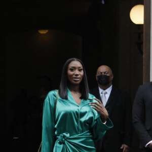 Aya Nakamura à l'issue du défilé Balenciaga (collection Haute Couture Automne/Hiver 2021-2022) au George V à Paris. Le 7 juillet 2021. © Clovis-Veeren/Bestimage