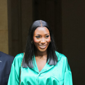 Aya Nakamura à l'issue du défilé Balenciaga (collection Haute Couture Automne/Hiver 2021-2022) au George V à Paris. Le 7 juillet 2021.