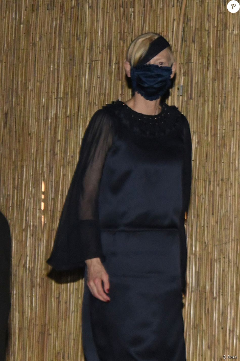 Tilda Swinton à la soirée Chanel organisée en marge du Festival de Cannes, le 7 juillet 2021.